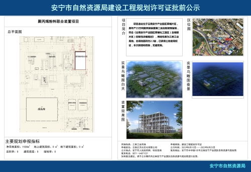 聚丙烯粉料联合装置项目建设工程规划许可证批前公示_建筑项目（附：模型原始文件(若有),咨询电话：68695616）