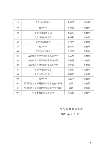 （2023.9.17)安宁市中小学教师中级职称评审委员会职称资格评审通过人员的公示_05