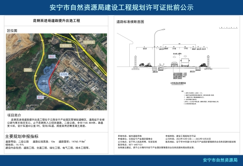 安宁市草铺街道昆钢西进场路项目规划方案批前公示_01