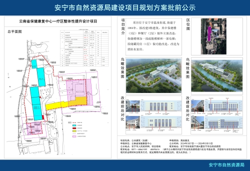安宁市温泉街道云南省保健康复中心一疗区整体性提升设计项目规划方案批前公示