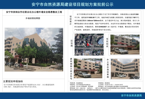 安宁市供销合作社联合社办公楼安全隐患整改项目公示