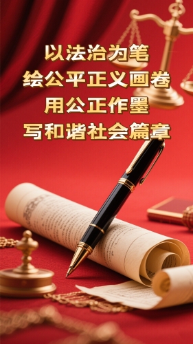 以法治为笔，绘公平正义画卷；用公正作墨，写和谐社会篇章