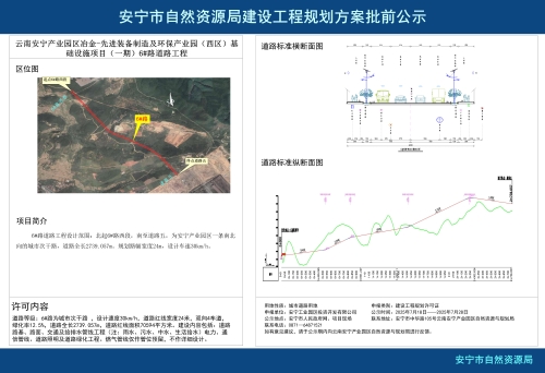 云南安宁产业园区冶金-先进装备制造及环保产业园（西区）基础设施项目（一期）6#路道路工程规划方案批前公示_01