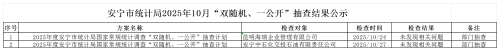 安宁市统计局2025年10月“双随机一公开“抽查结果公示_Sheet1