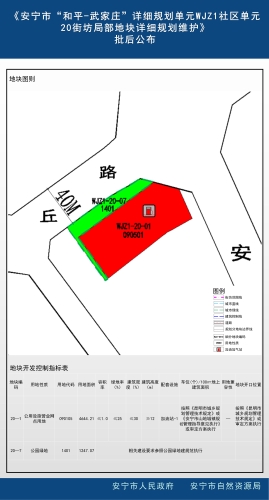 《安宁市“和平-武家庄”详细规划单元WJZ1社区单元20街坊局部地块详细规划维护》批后公布_02