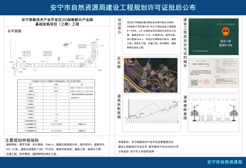 安宁高新技术产业开发区320战略新兴产业园基础设施项目（三期）工程建设工程规划许可证批后公布